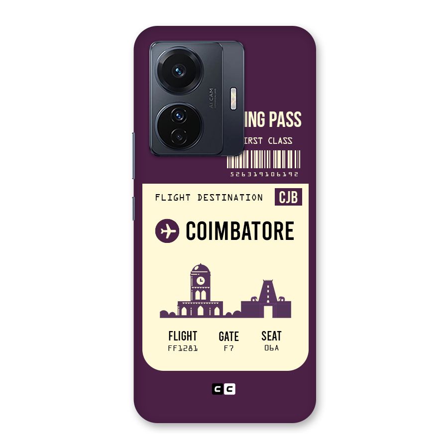 Coimbatore Boarding Pass Back Case for Vivo iQOO Z6 Pro