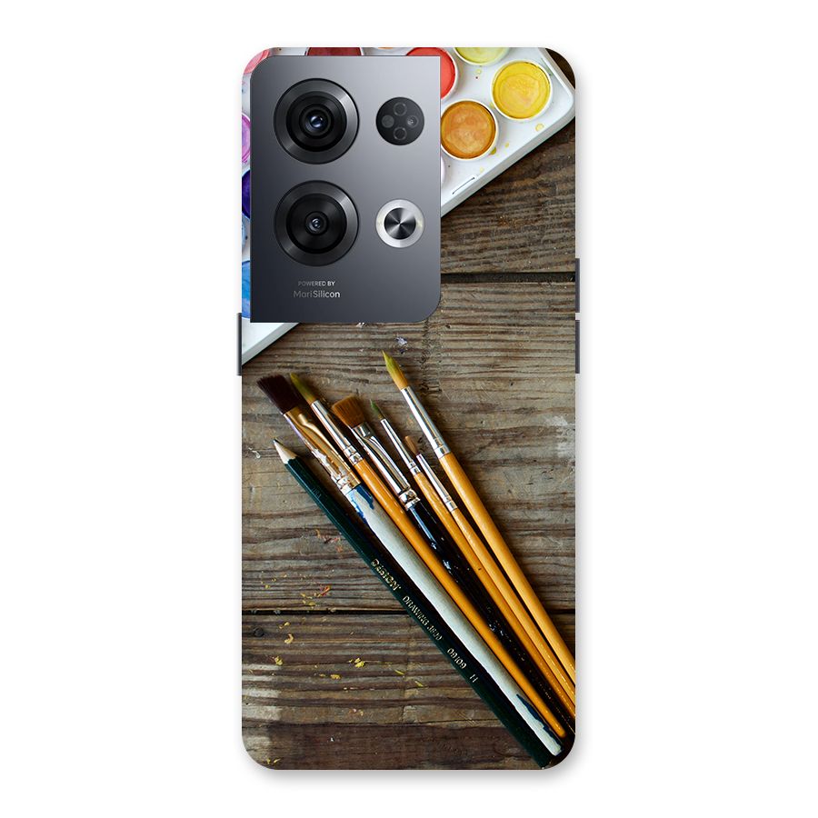 Color Palette and Brush Back Case for Oppo Reno8 Pro 5G
