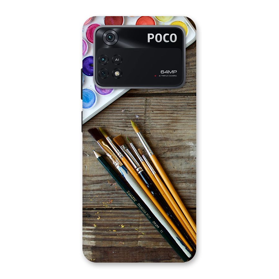Color Palette and Brush Back Case for Poco M4 Pro 4G