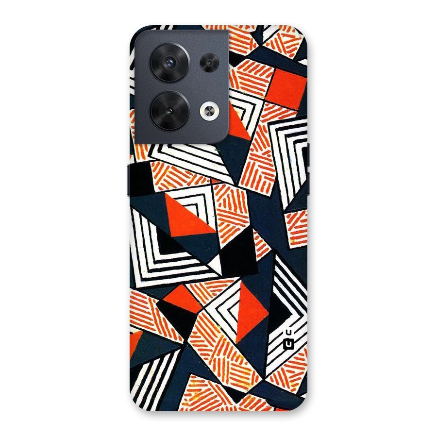 Colored Cuts Pattern Back Case for Oppo Reno8 5G