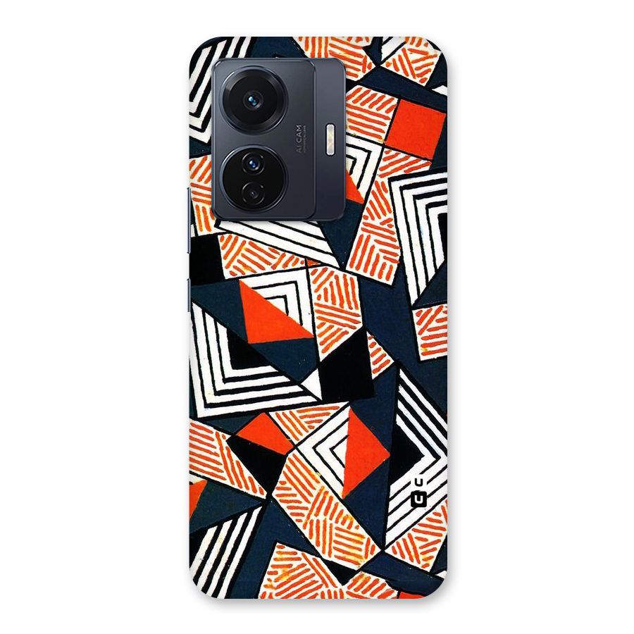 Colored Cuts Pattern Back Case for Vivo T1 Pro