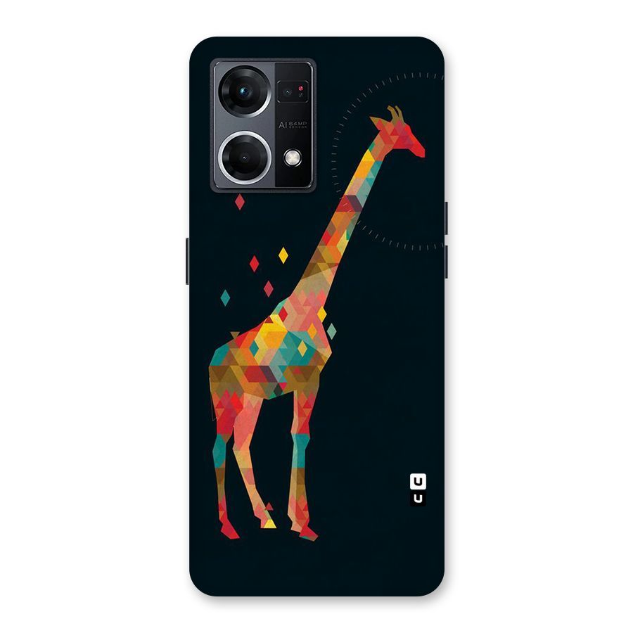 Colored Giraffe Glass Back Case for Oppo F21 Pro 5G