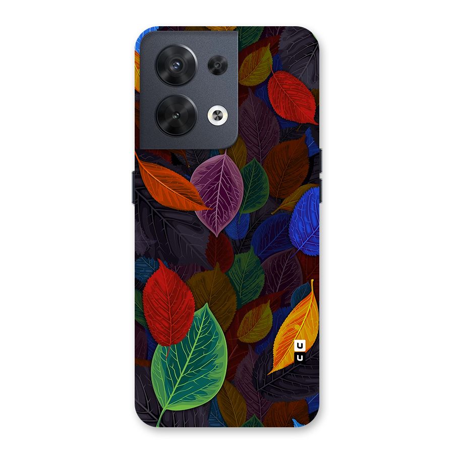 Colorful Leaves Pattern Back Case for Oppo Reno8 5G