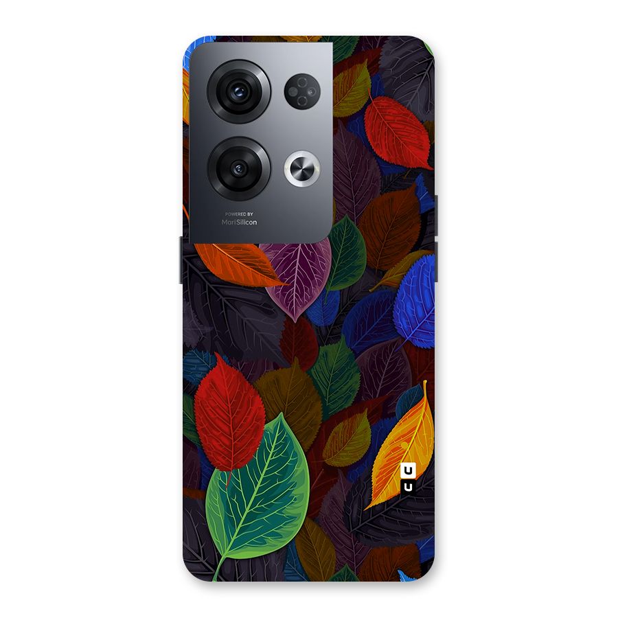 Colorful Leaves Pattern Back Case for Oppo Reno8 Pro 5G