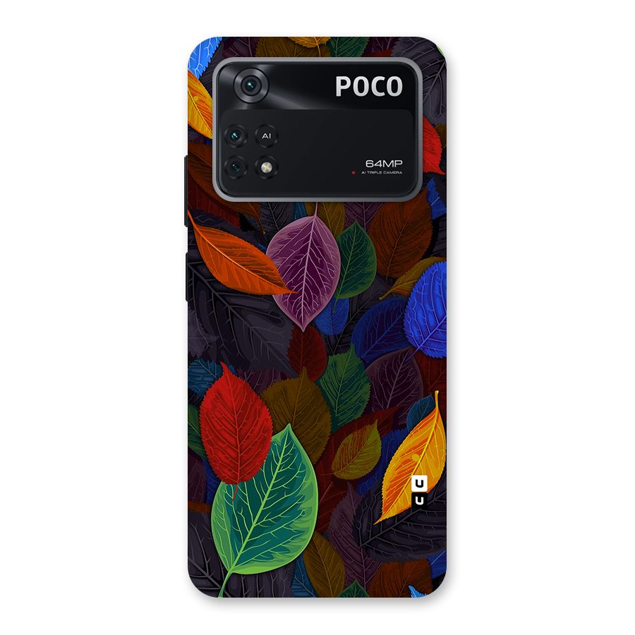 Colorful Leaves Pattern Back Case for Poco M4 Pro 4G