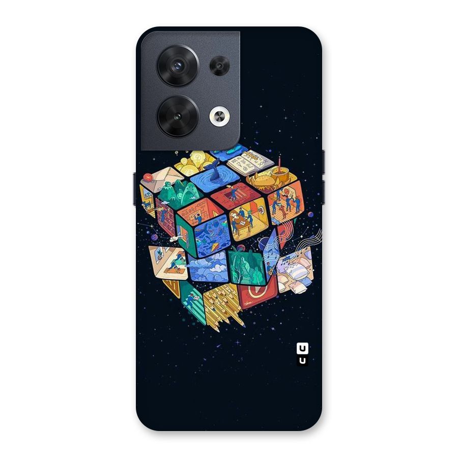 Coloured Rubic Back Case for Oppo Reno8 5G