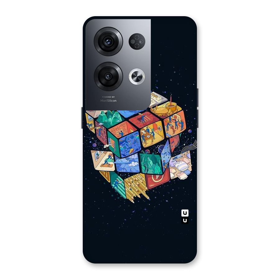 Coloured Rubic Back Case for Oppo Reno8 Pro 5G
