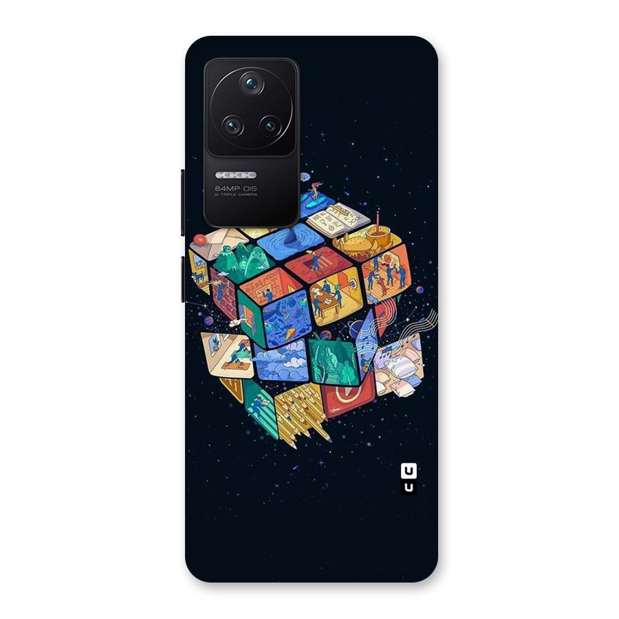 Coloured Rubic Back Case for Poco F4 5G