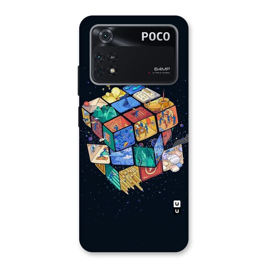 Coloured Rubic Back Case for Poco M4 Pro 4G