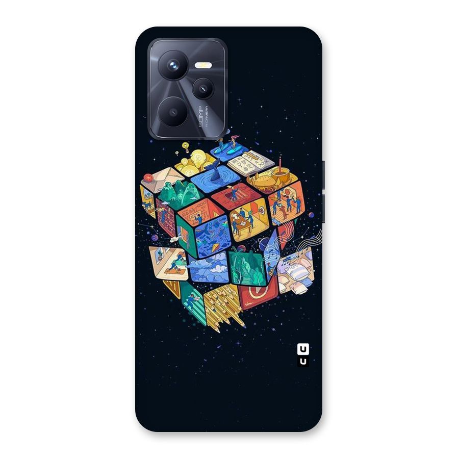 Coloured Rubic Back Case for Realme C35