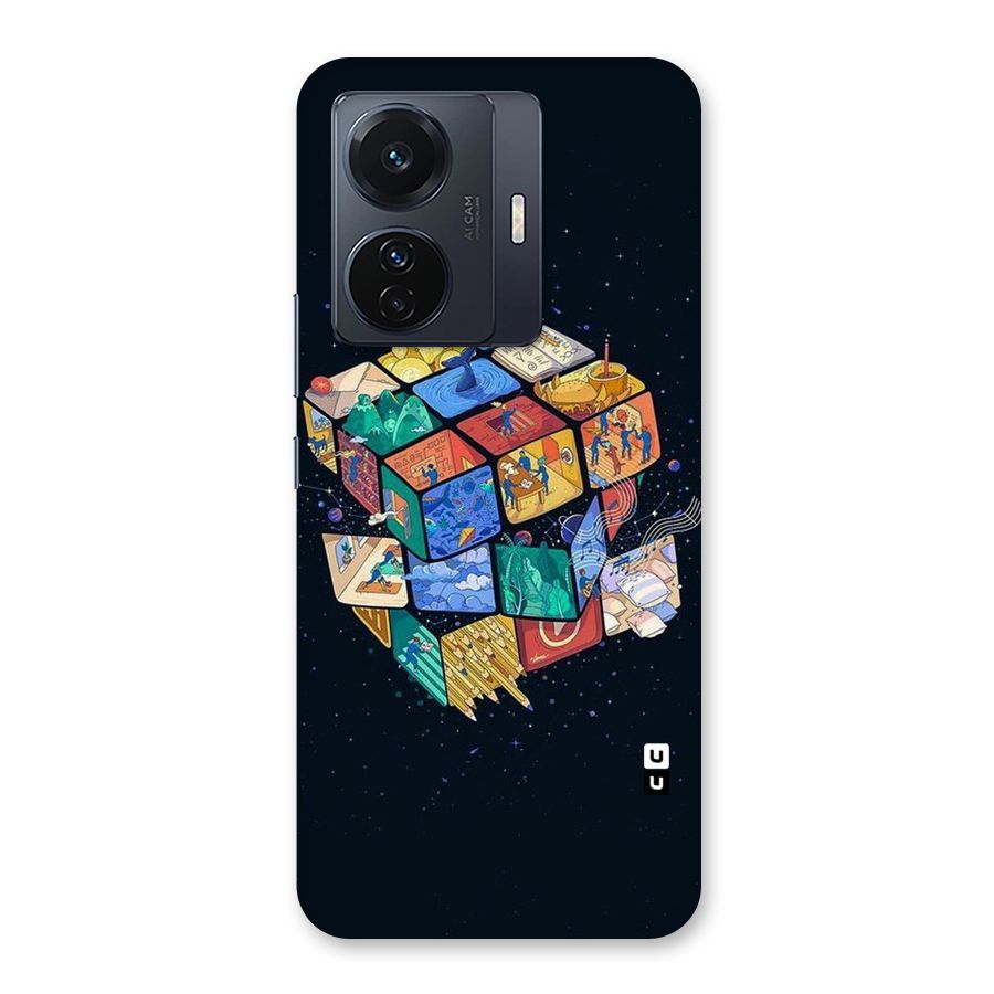 Coloured Rubic Back Case for Vivo T1 Pro