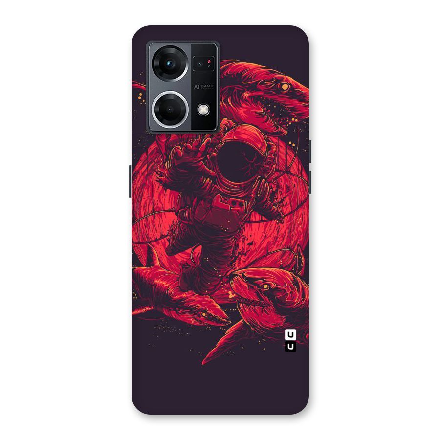 Coloured Spaceman Glass Back Case for Oppo F21 Pro 5G
