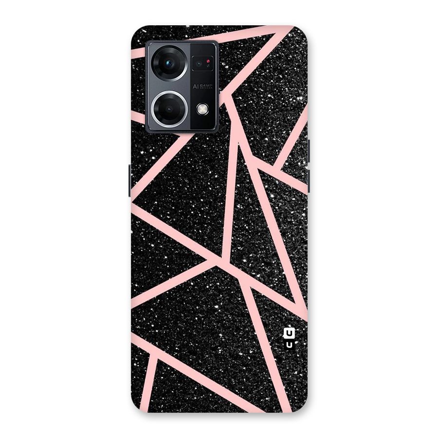 Concrete Black Pink Stripes Glass Back Case for Oppo F21 Pro 5G