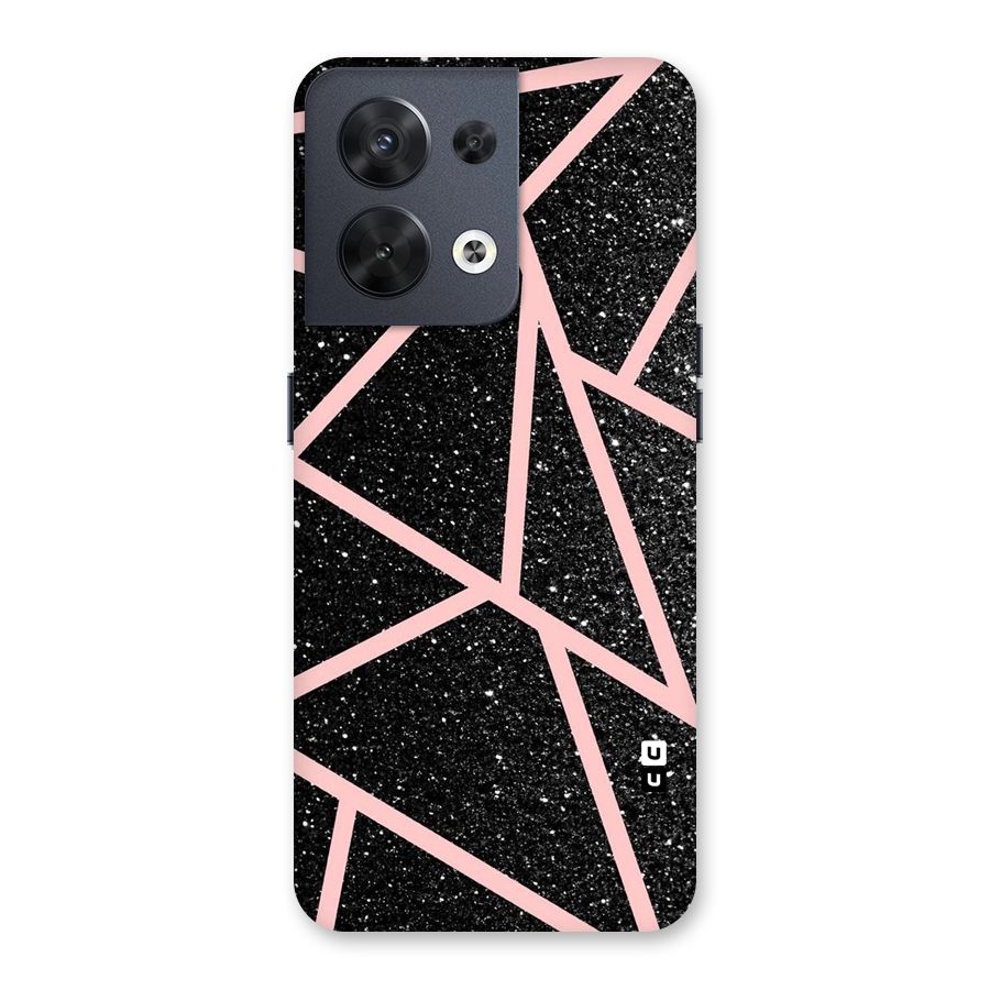 Concrete Black Pink Stripes Back Case for Oppo Reno8 5G