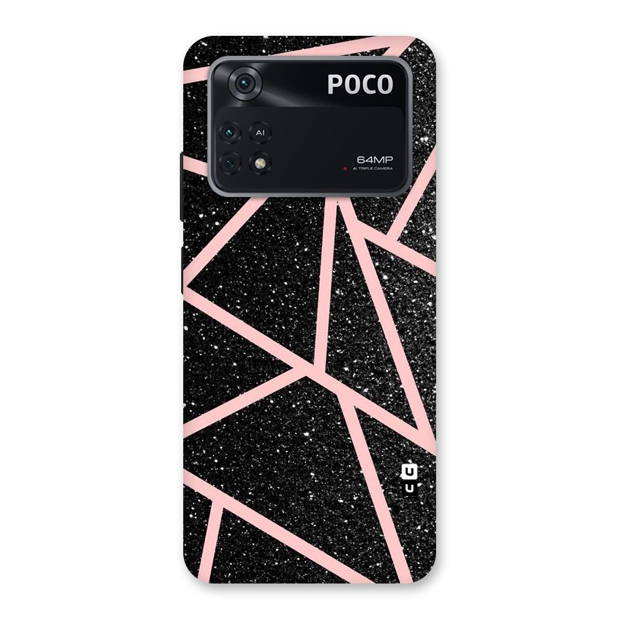 Concrete Black Pink Stripes Back Case for Poco M4 Pro 4G