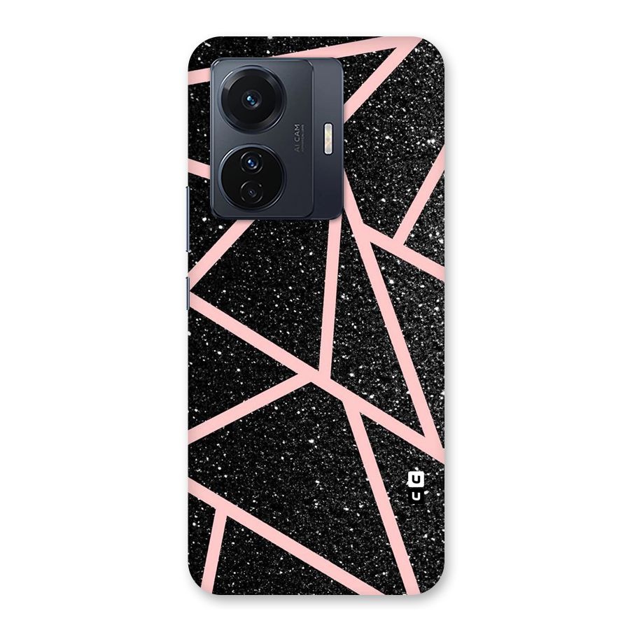 Concrete Black Pink Stripes Back Case for Vivo T1 Pro