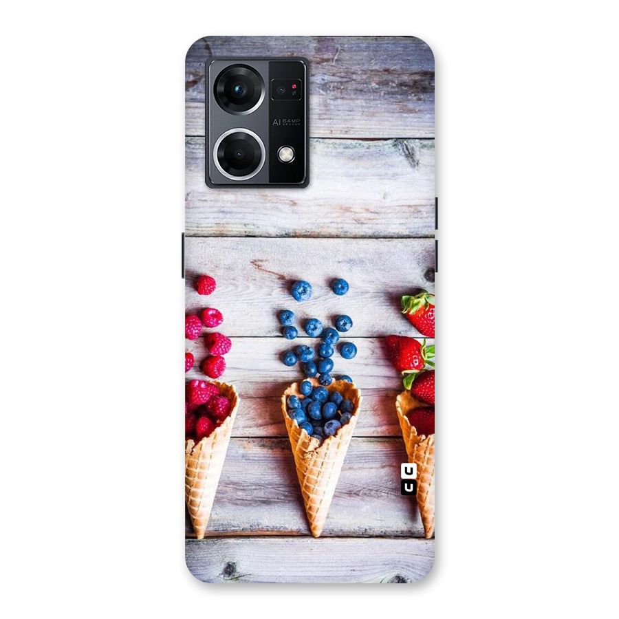Cone Fruits Design Glass Back Case for Oppo F21 Pro 5G