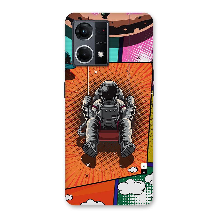 Cool Astraunaut Comic Swing Glass Back Case for Oppo F21 Pro 5G