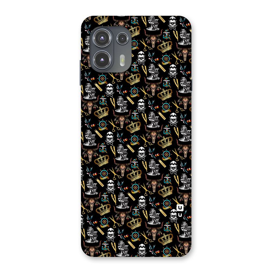 Cool Barber Pattern Back Case for Motorola Edge 20 Fusion