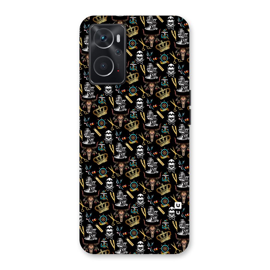Cool Barber Pattern Back Case for Oppo K10 4G
