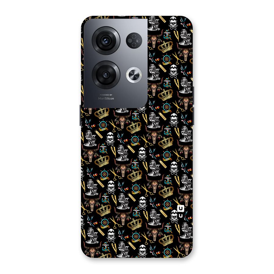 Cool Barber Pattern Back Case for Oppo Reno8 Pro 5G