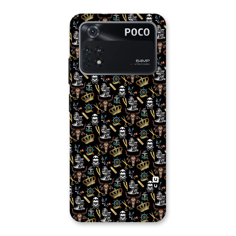 Cool Barber Pattern Back Case for Poco M4 Pro 4G