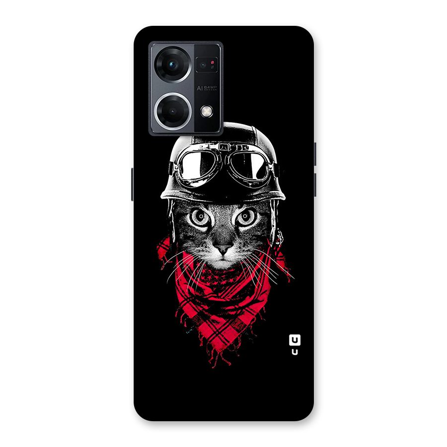 Cool Biker Cat Glass Back Case for Oppo F21 Pro 5G