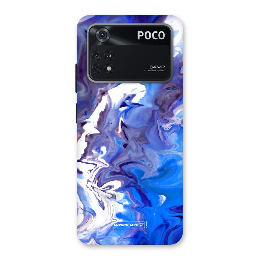 Cool Blue Marble Texture Back Case for Poco M4 Pro 4G