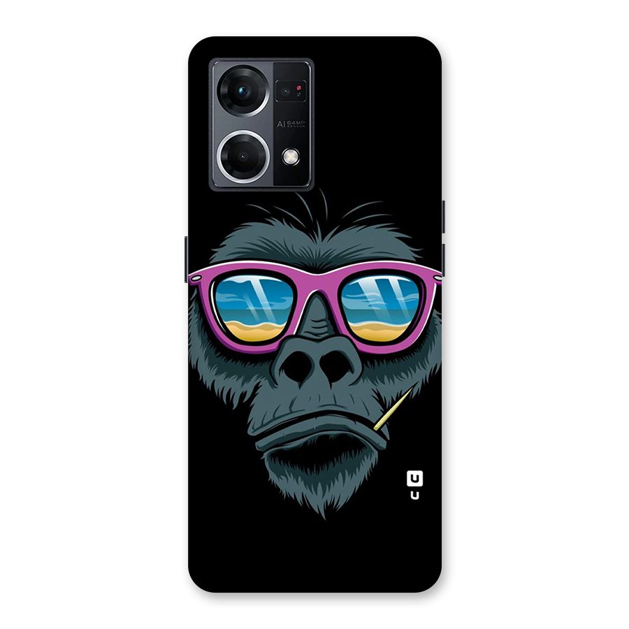 Cool Monkey Beach Sunglasses Glass Back Case for Oppo F21 Pro 5G