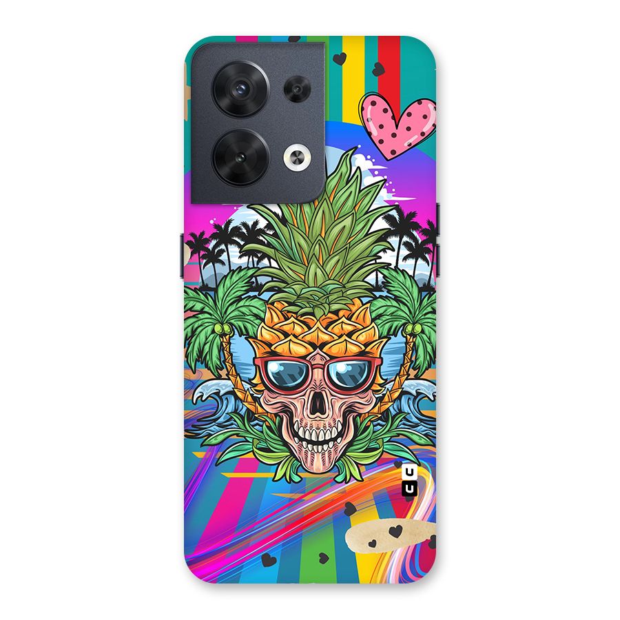 Cool Pineapple Skull Back Case for Oppo Reno8 5G