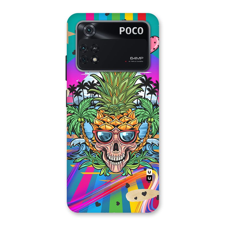 Cool Pineapple Skull Back Case for Poco M4 Pro 4G