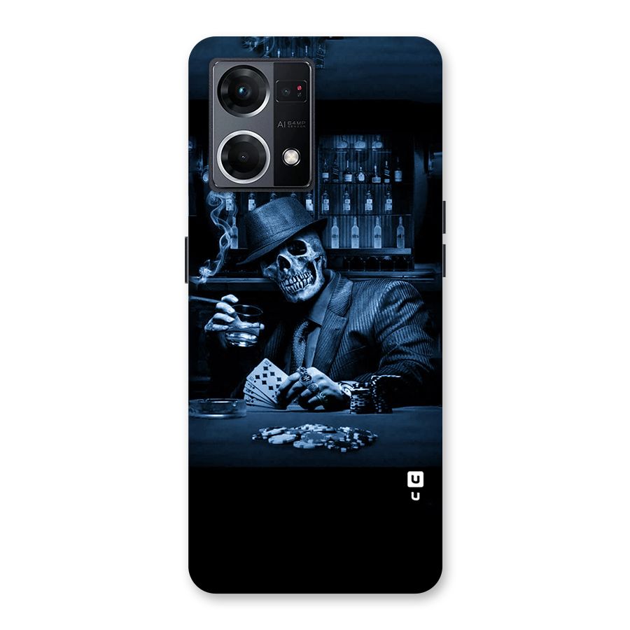 Cool Skull Cards Glass Back Case for Oppo F21 Pro 5G