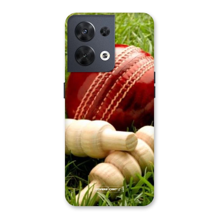 Cricket Ball and Stumps Back Case for Oppo Reno8 5G