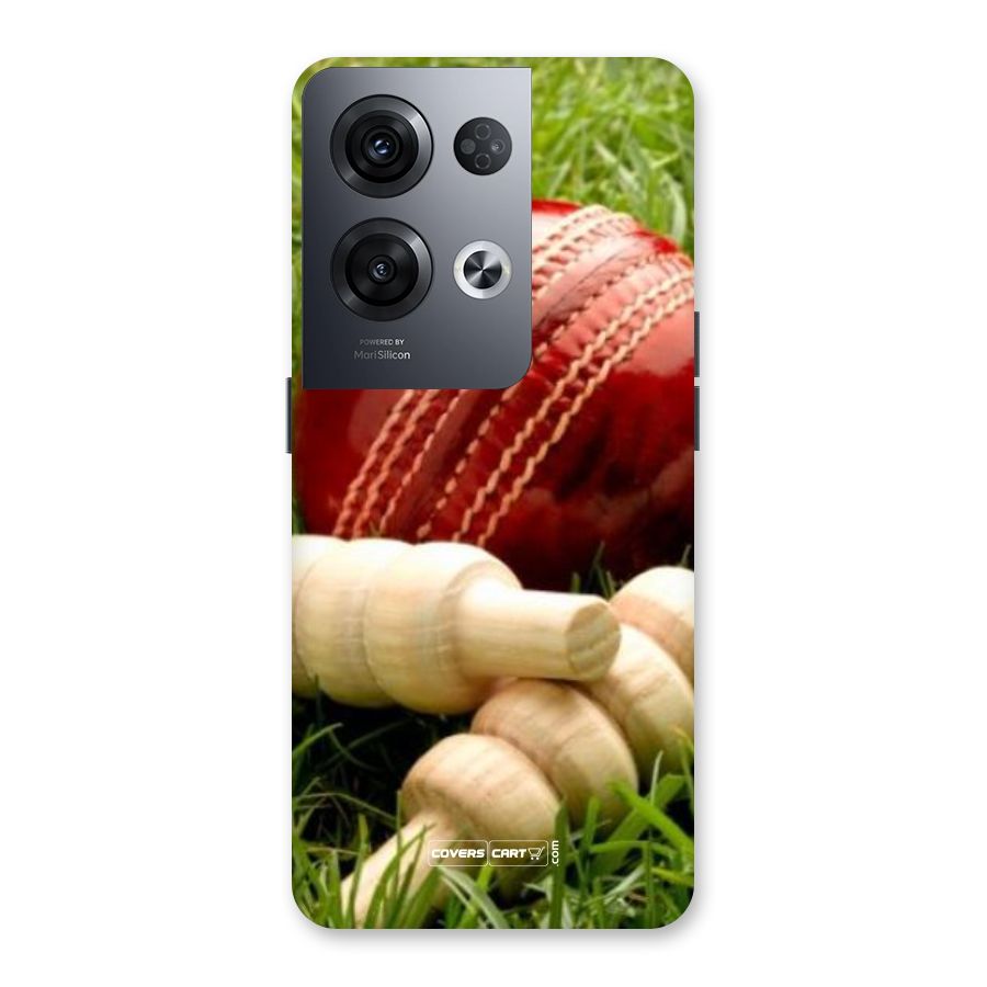 Cricket Ball and Stumps Back Case for Oppo Reno8 Pro 5G