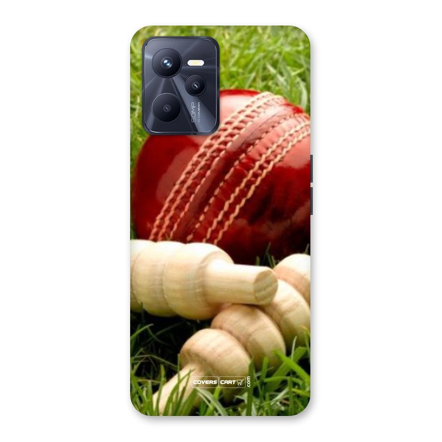 Cricket Ball and Stumps Back Case for Realme C35