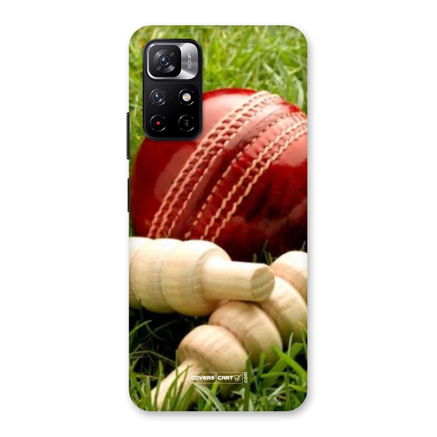 Cricket Ball and Stumps Back Case for Redmi Note 11T 5G