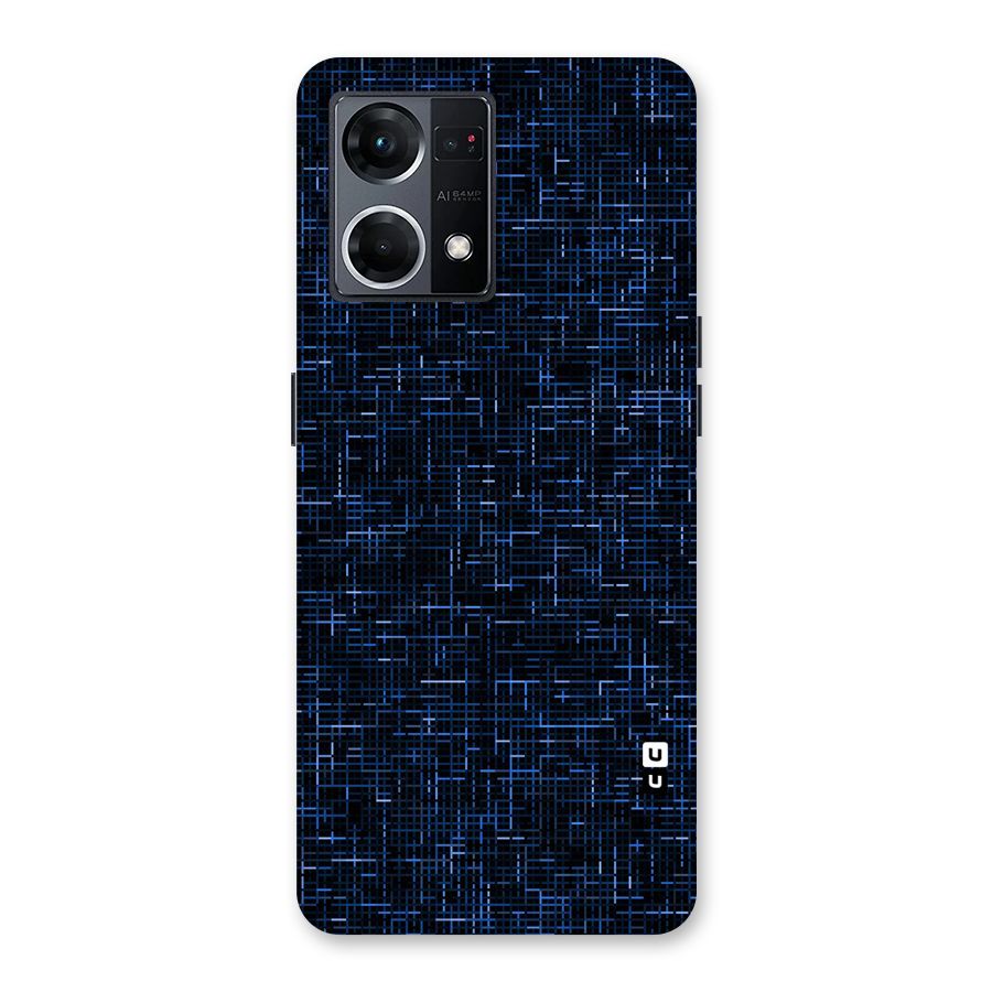 Criss Cross Blue Pattern Glass Back Case for Oppo F21 Pro 5G