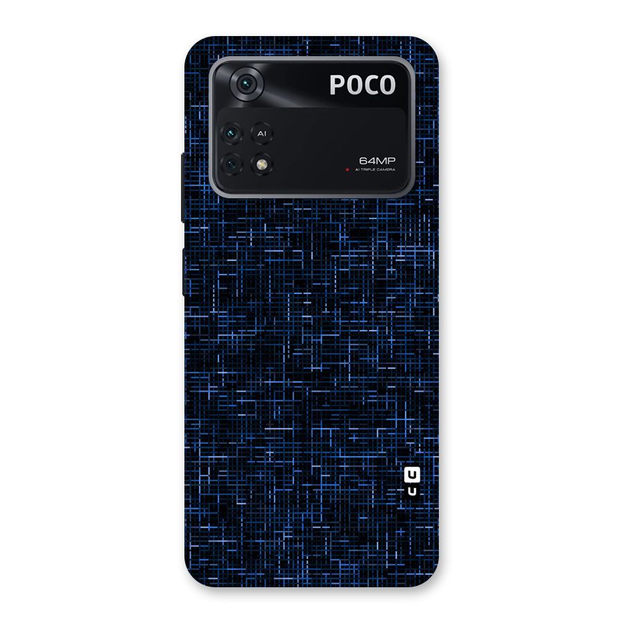 Criss Cross Blue Pattern Back Case for Poco M4 Pro 4G