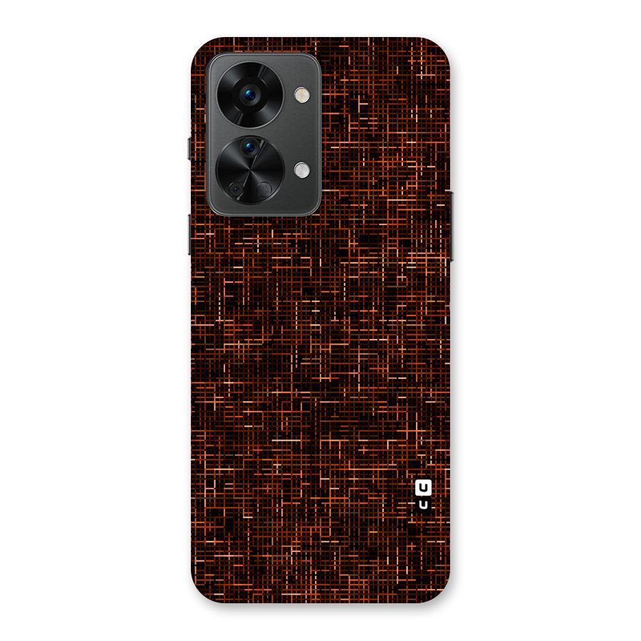 Criss Cross Brownred Pattern Back Case for OnePlus Nord 2T