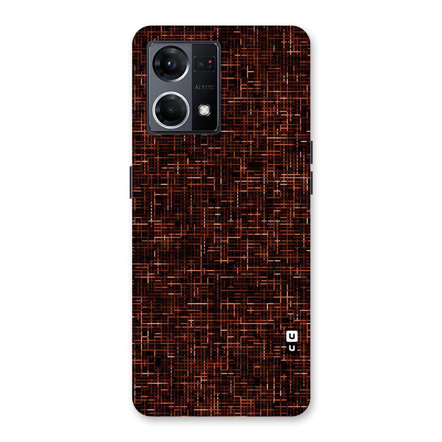 Criss Cross Brownred Pattern Glass Back Case for Oppo F21 Pro 5G