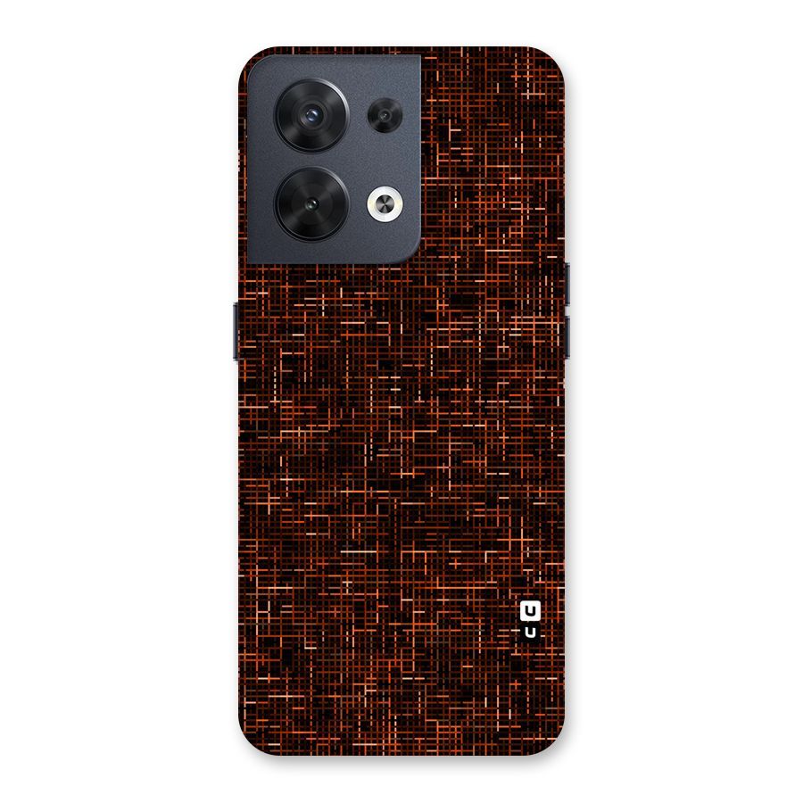 Criss Cross Brownred Pattern Back Case for Oppo Reno8 5G