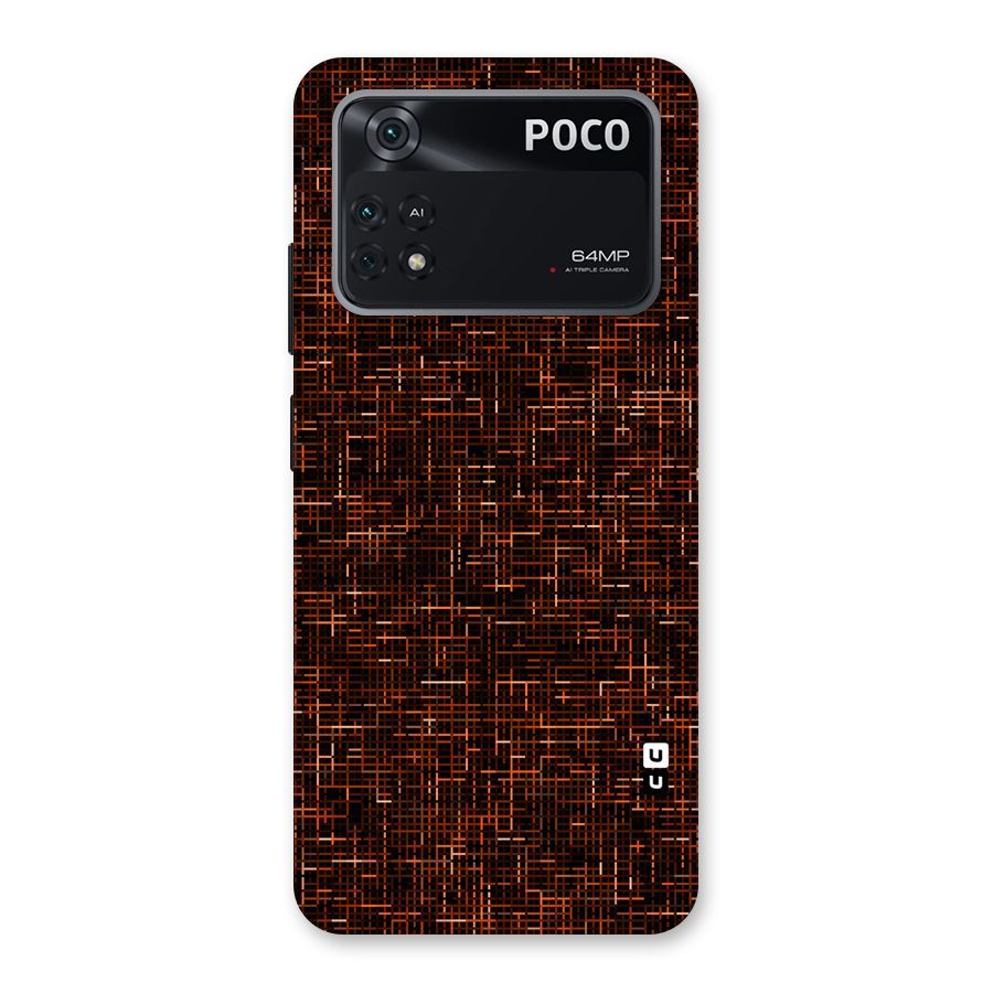Criss Cross Brownred Pattern Back Case for Poco M4 Pro 4G