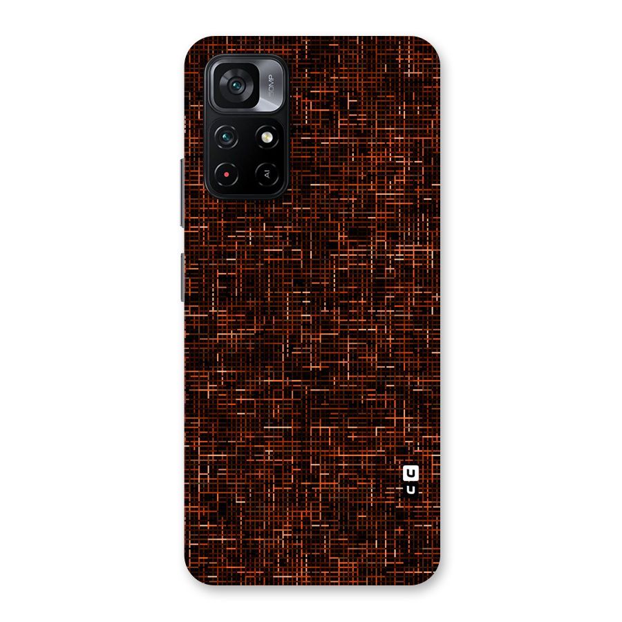 Criss Cross Brownred Pattern Back Case for Poco M4 Pro 5G