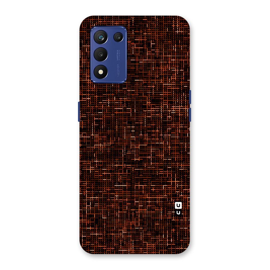 Criss Cross Brownred Pattern Back Case for Realme 9 5G Speed