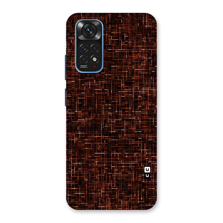 Criss Cross Brownred Pattern Back Case for Redmi Note 11S