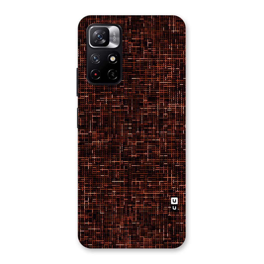 Criss Cross Brownred Pattern Back Case for Redmi Note 11T 5G