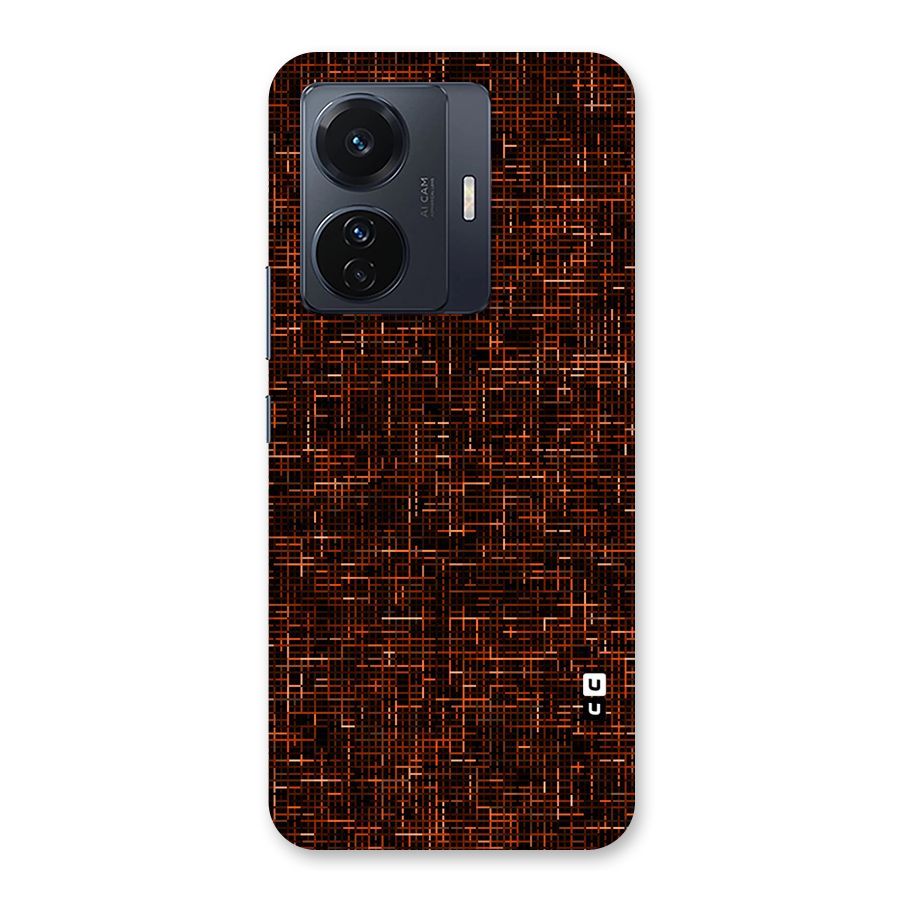 Criss Cross Brownred Pattern Back Case for Vivo T1 Pro