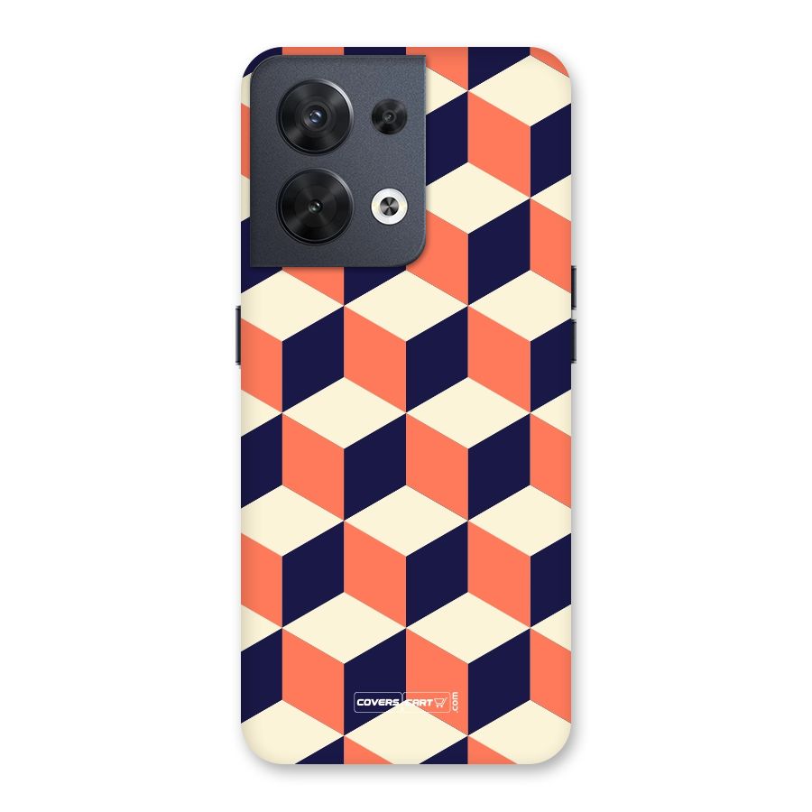 Cube Pattern Back Case for Oppo Reno8 5G