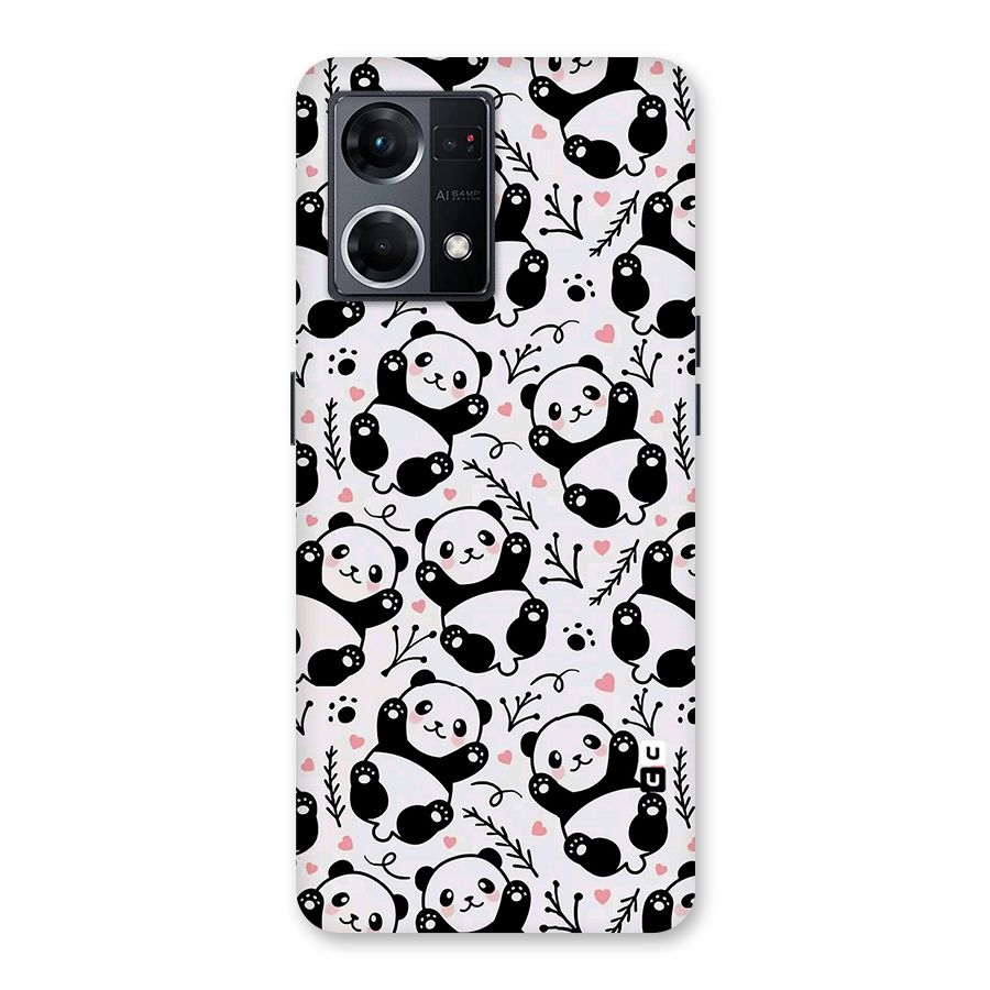 Cute Adorable Panda Pattern Glass Back Case for Oppo F21 Pro 5G