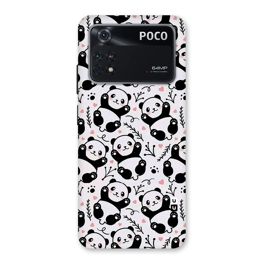 Cute Adorable Panda Pattern Back Case for Poco M4 Pro 4G